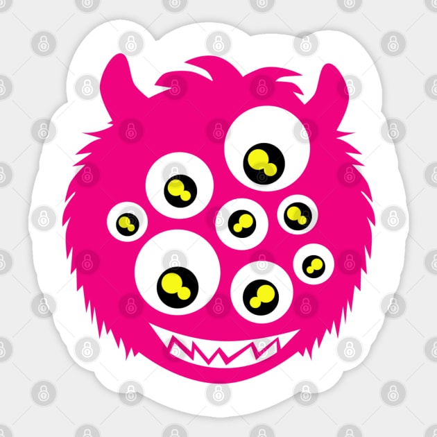 fully eyed monster Sticker by weckywerks